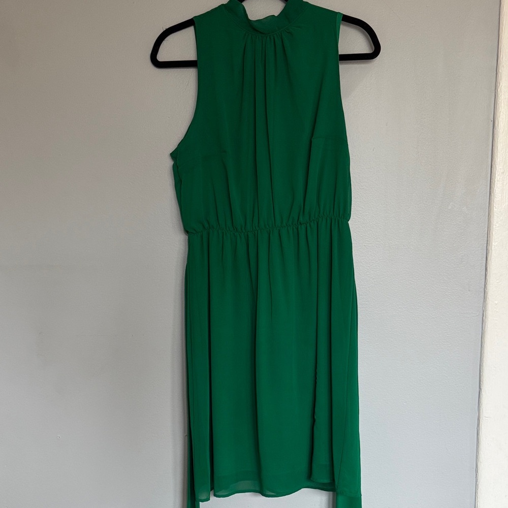 New York & Company Vibrant Green Backless Dress